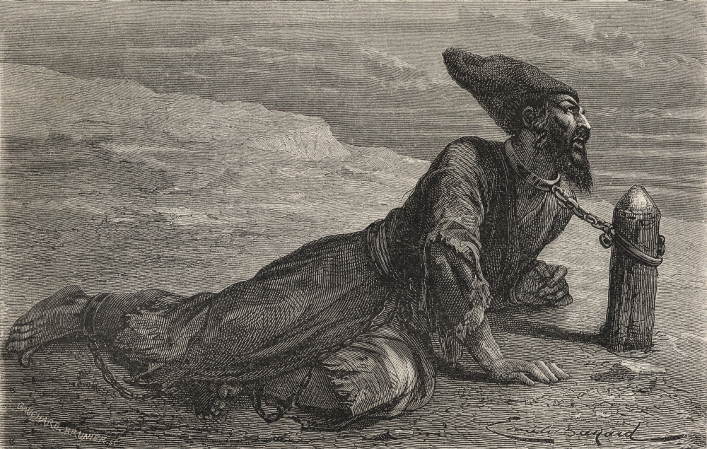 DPI1903643LARGE A 19th Century Persian Slave Held Captive In Turkey From El Mundo En La Mano Published 1878 Poster Print, 36 x 22 - Large