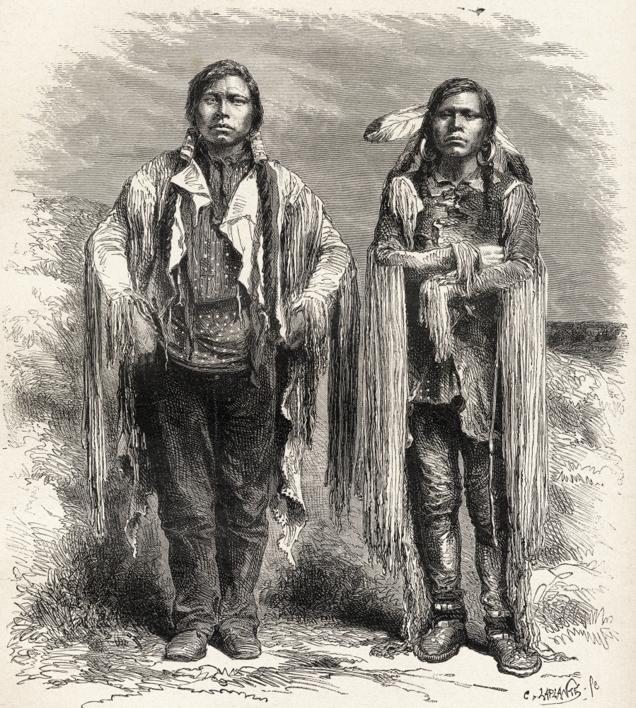 DPI1903640LARGE Two 19th Century Ute Indians From El Mundo En La Mano Published 1878 Poster Print, 26 x 30 - Large