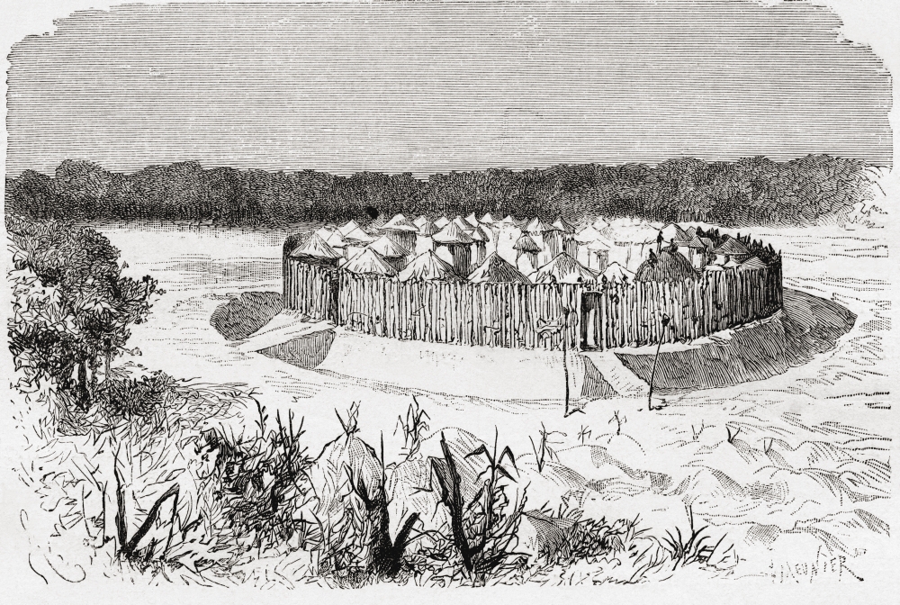 The Village of Combo-Combo, Central Africa In The 19th Century From The Book Africa Pintoresca Published 1888 Poster Print, 34 x 24 - Large