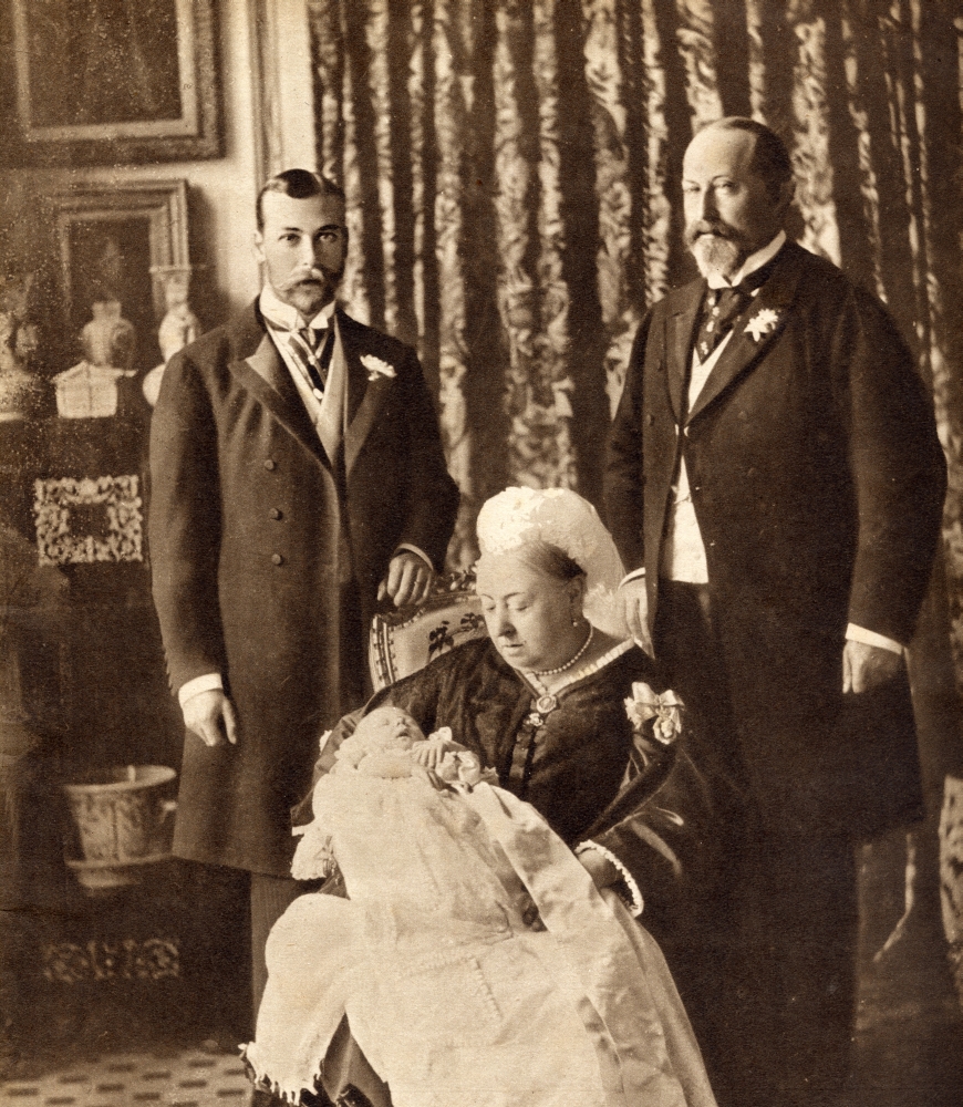 Four Generations of The English Royal Family. Standing Left The Future King Poster Print, 14 x 16
