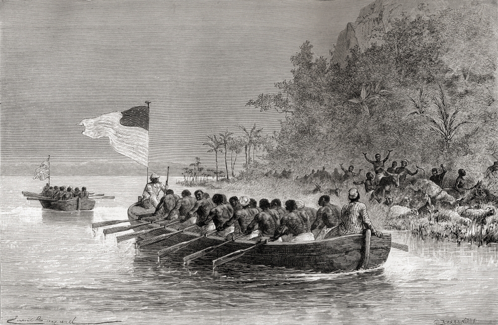 DPI1903632LARGE Dr. David Livingstone In The First Boat Which Is Flying The English Flag & Poster Print, 36 x 22 - Large
