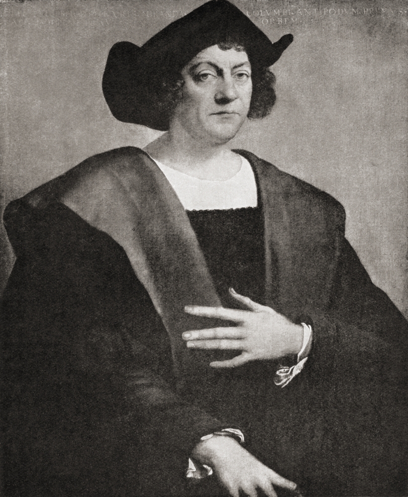 Christopher Columbus C.1451 to 1506 Italian Navigator, Colonizer & Explorer From The Great Explorers Columbus & Vasco Da Gama Poster Print, 13 x 16