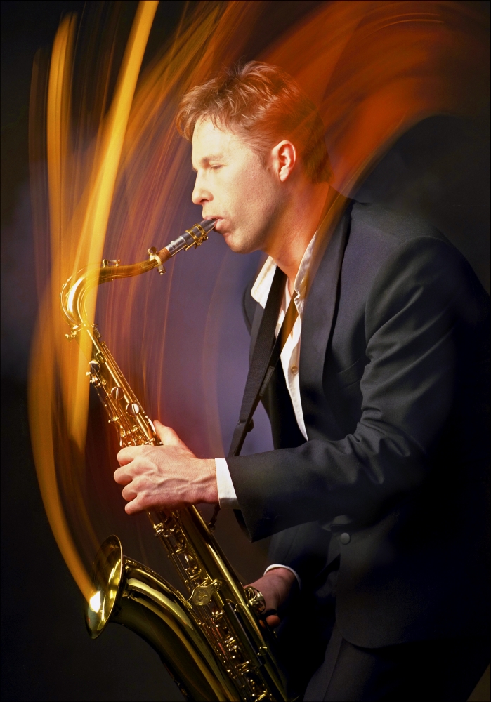 Man Playing Saxophone Poster Print - 22 x 32 in. - Large