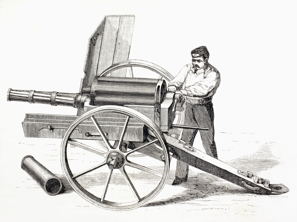 Revolving Cannon Patented By J.A. De Brame In 1861 From El Museo Universal Published Madrid 1862 Poster Print, 34 x 24 - Large