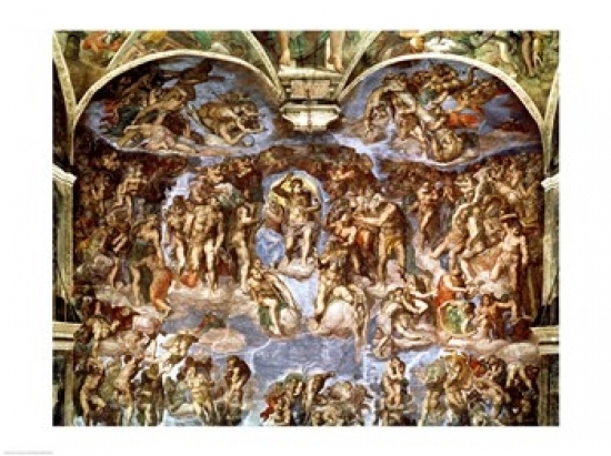 Sistine Chapel - The Last Judgement 1538-41 Poster Print by Michelangelo Buonarroti - 36 x 24 in. - Large