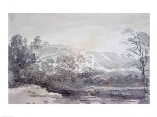 A View in Derbyshire Poster Print by John Constable - 24 x 18 in.