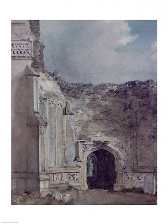 BALBAL22412 East Bergholt Church North Archway of The Ruined Tower Poster Print by John Constable - 18 x 24 in.