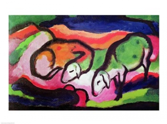 Picture of Posterazzi BALXIR175930 Sheep 1912 Poster Print by Franz Marc - 24 x 18 in.