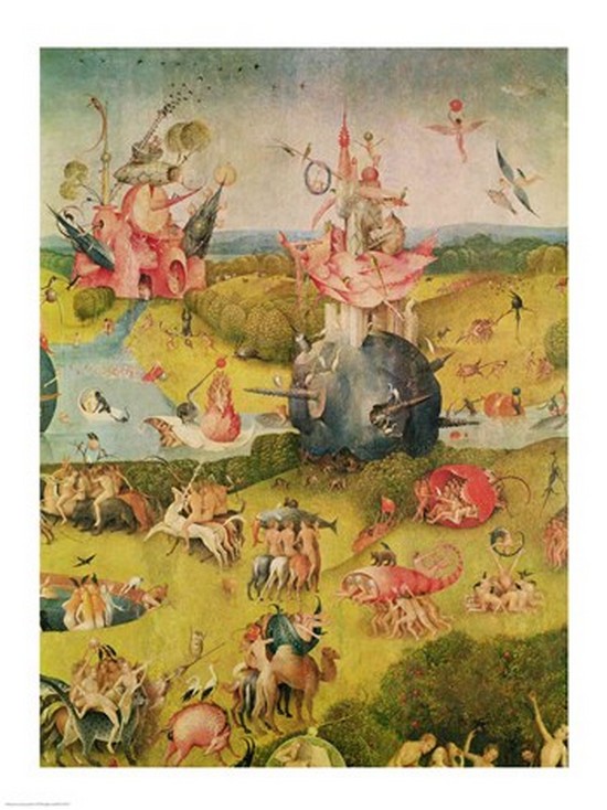 Picture of Posterazzi BALXIR177817 The Garden of Earthly Delights Allegory of Luxury Central Panel of Triptych C.1500 Detail Print by Hieronymus Bosch - 18 x 24 in.