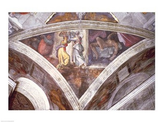 BALBAL30102 Sistine Chapel Ceiling Judith Carrying The Head of Holofernes Poster Print by Michelangelo Buonarroti - 24 x 18 in.
