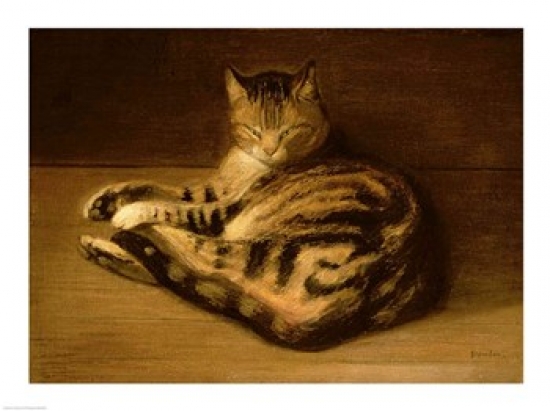 BALBAL50951 Recumbent Cat 1898 Poster Print by Theophile-Alexandre Steinlen - 24 x 18 in.
