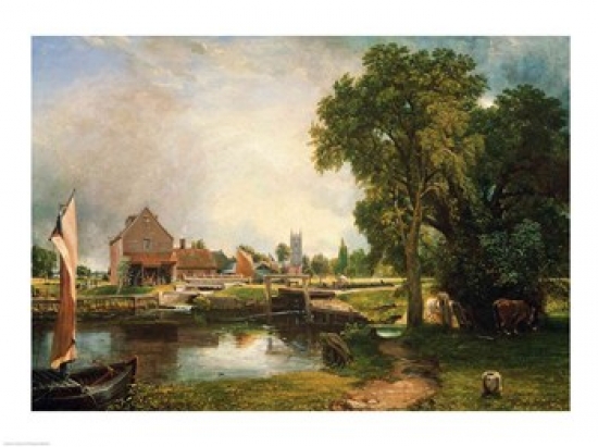 Dedham Lock & Mill 1820 Poster Print by John Constable - 24 x 18 in.