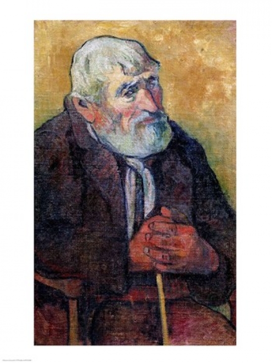 Portrait of An Old Man with A Stick 1889-90 Poster Print by Paul Gauguin - 24 x 36 in. - Large