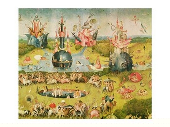 Picture of Posterazzi BALXIR148894LARGE The Garden of Earthly Delights - Allegory of Luxury Central Panel of Triptych C.1500 Print by Hieronymus Bosch - 36 x 24 in. - Large