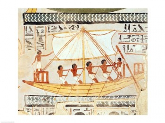 Picture of Posterazzi BALXIR158665 Boatmen on The Nile From The Tomb of Sennefer Poster Print - 24 x 18 in.