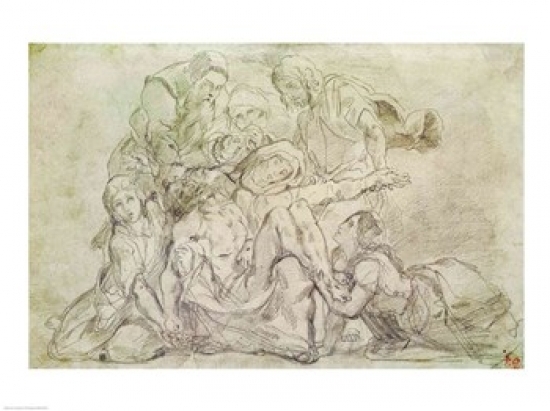Picture of Posterazzi BALXIR159036LARGE Pieta Poster Print by Eugene Delacroix - 36 x 24 in. - Large