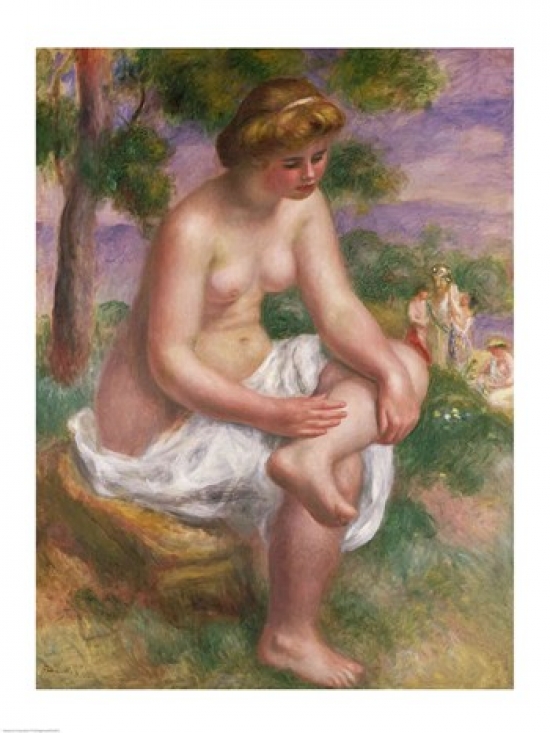 Picture of Posterazzi BALXIR18871 Seated Bather in A Landscape Poster Print by Pierre-Auguste Renoir - 18 x 24 in.