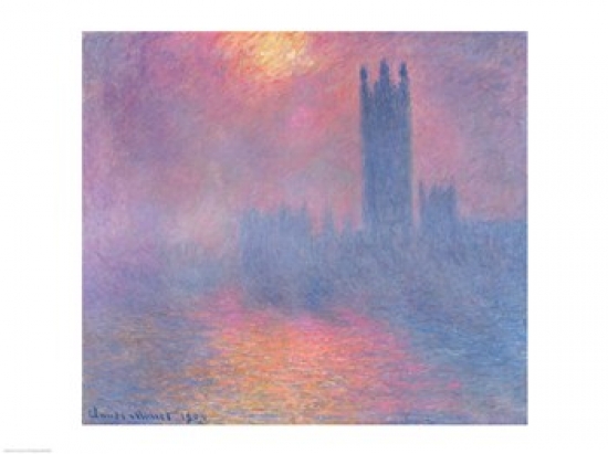 Picture of Posterazzi BALXIR19861 The Houses of Parliament London with The Sun Breaking Through The Fog 1904 Poster Print by Claude Monet - 24 x 18 in.
