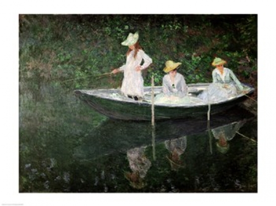 Picture of Posterazzi BALXIR19966 The Boat at Giverny C.1887 Poster Print by Claude Monet - 24 x 18 in.