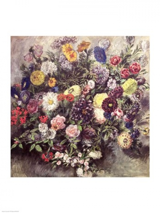 BALXIR230330 Bouquet of Flowers Poster Print by Eugene Delacroix - 18 x 24 in.