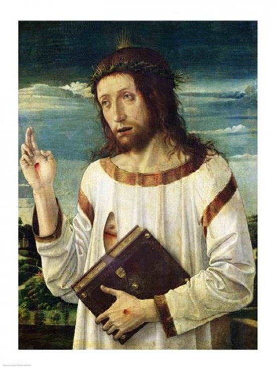 Christ Blessing Poster Print by Giovanni Bellini - 24 x 36 in. - Large