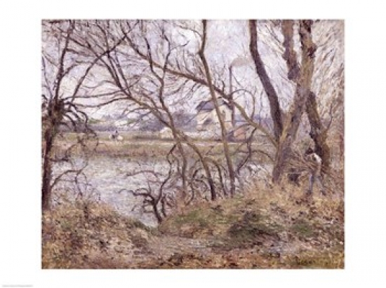 Picture of Posterazzi BALXIR33778 The Banks of The Oise Near Pontoise Cloudy Weather 1878 Poster Print by Camille Pissarro - 24 x 18 in.