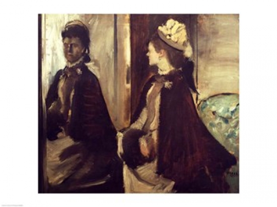Picture of Posterazzi BALXIR8096 Madame Jeantaud in The Mirror Poster Print by Edgar Degas - 24 x 18 in.