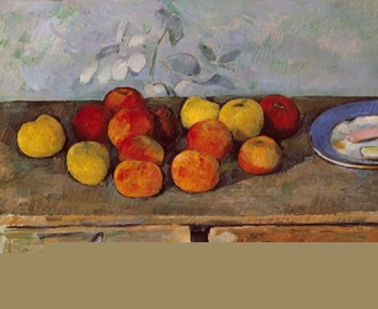 Still Life of Apples & Biscuits Poster Print by Paul Cezanne - 41 x 33.50 in. - Large