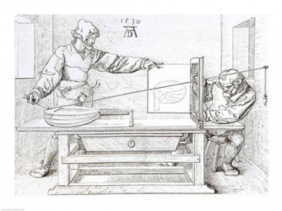 Instrument of Mathematical Precision for Designing Objects in Perspective Poster Print by Albrecht Durer - 24 x 18 in.