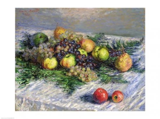 Still Life with Pears & Grapes 1880 Poster Print by Claude Monet - 24 x 18 in.