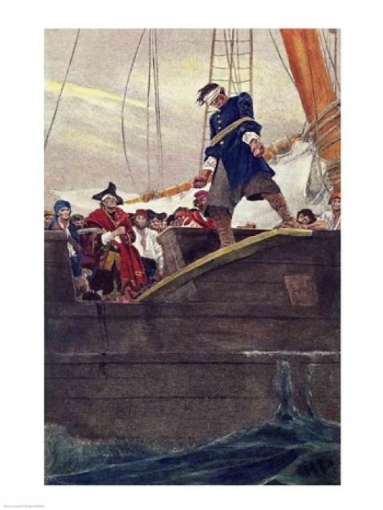 Walking The Plank Poster Print by Howard Pyle - 18 x 24 in.