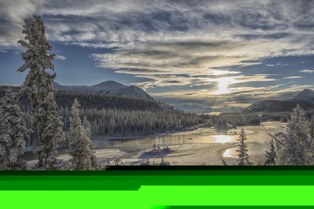 DPI12271027LARGE The Sun Breaks Through The Clouds Above The Takhini River on A Late Winter Poster Print - 38 x 24 in. - Large
