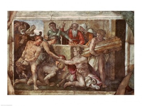 Sistine Chapel Ceiling Noah After The Flood Poster Print by Michelangelo Buonarroti - 24 x 18 in.