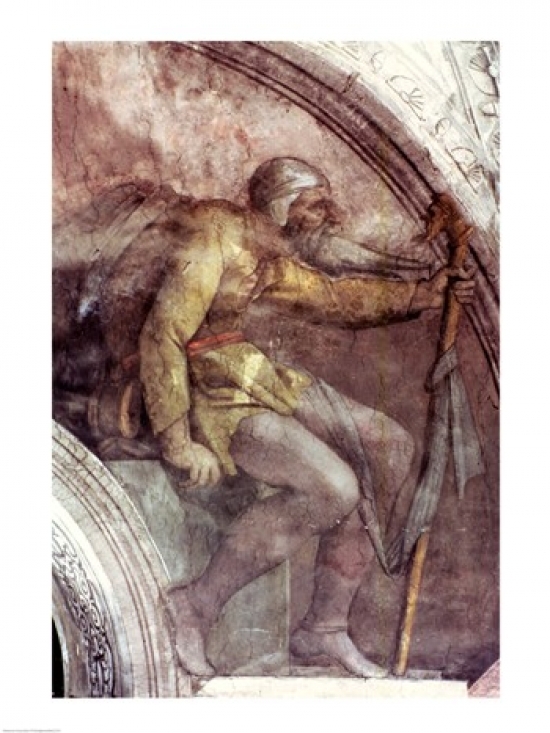Sistine Chapel Ceiling - One of The Ancestors of God Poster Print by Michelangelo Buonarroti - 24 x 36 in. - Large