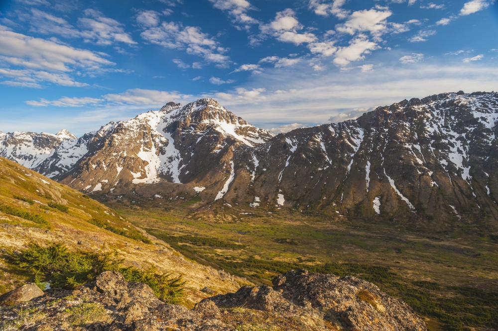 Powerline Pass Valley & The Powerline Trail in Chugach State Park South Central Alaska Poster Print - 19 x 12 in.