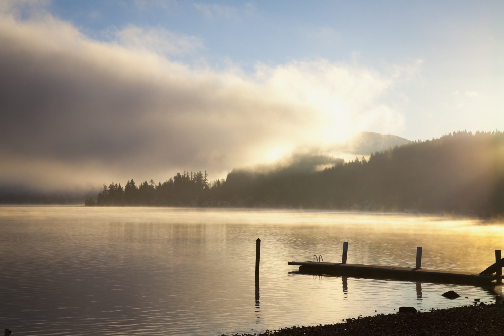DPI12278556 Lake Whatcom at Sunrise - Bellingham Washington United States of America Poster Print - 19 x 12 in.