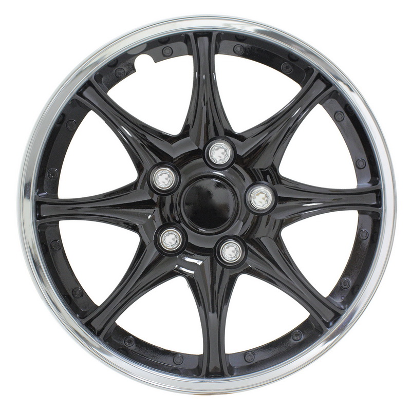 Picture of Pilot WH522-14C-B-AM 14 in. Wheel Cover&#44; Black & Chrome - Set of 4