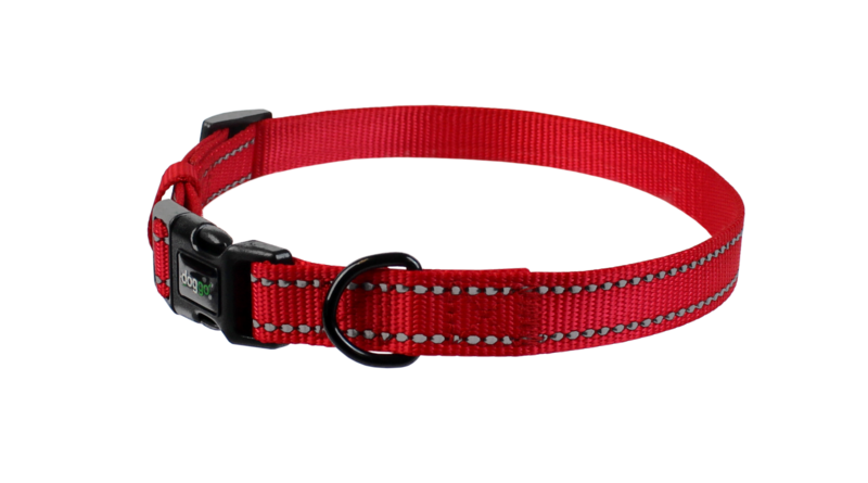 Picture of Pet Adventures DGO CLR RD SM 10 x 14 in. Nylon Collar with Reflective Stitching, Red - Small