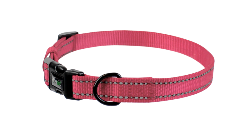 Picture of Pet Adventures DGO CLR PK MD 14 x 20 in. Nylon Collar with Reflective Stitching, Pink - Medium