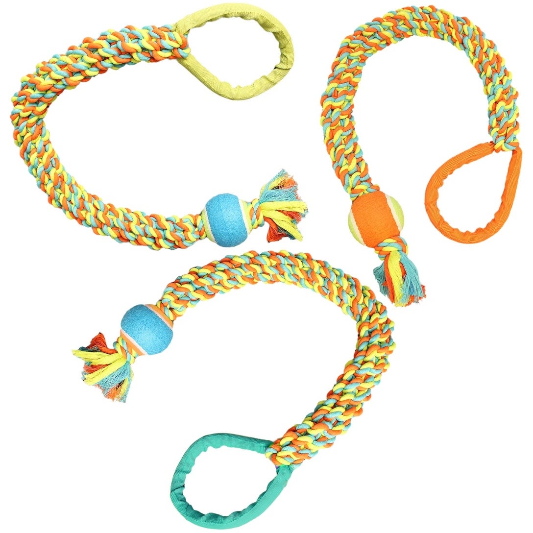 Picture of Chomper WB15524 Regular Rope with Ballistic Tug Dog Toy&#44; Assorted