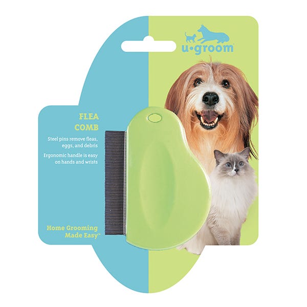 Picture of PetEdge US1342 14 U-Groom Flea Comb with Contoured Grip