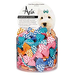Picture of Aria Cute Chevron Dog Bow Canister, 48 Piece