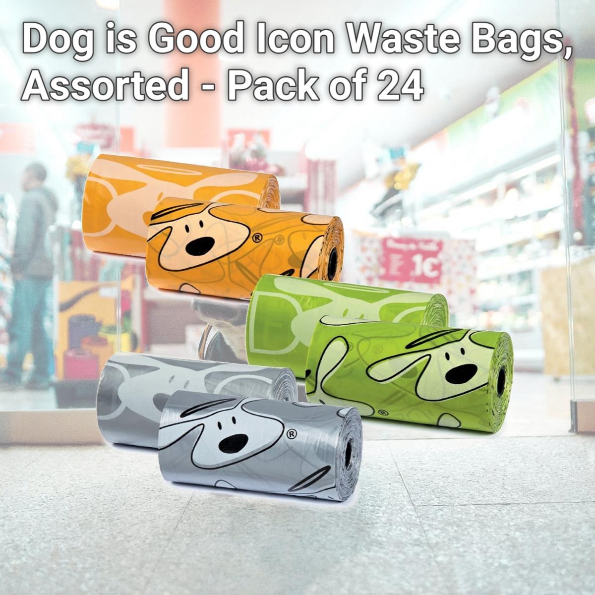 Picture of Dog is Good Icon Waste Bags, Assorted - Pack of 24