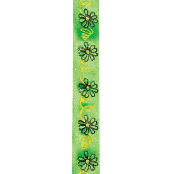Picture of  Flowers 50-Yard Printed Ribbon Roll - Lime