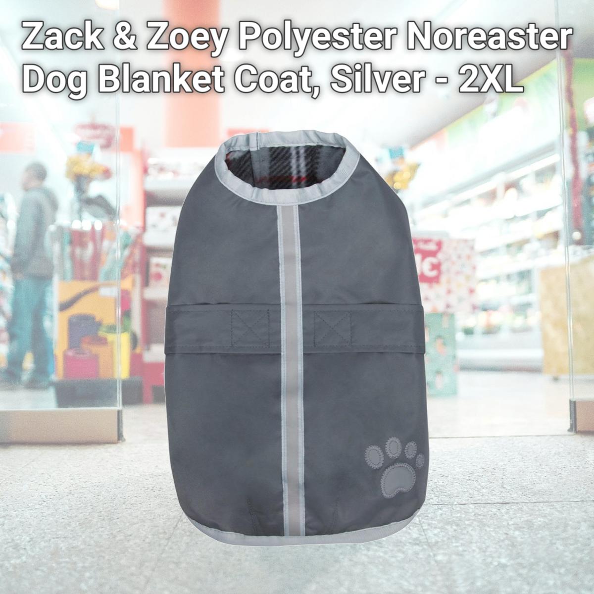 Picture of Zack & Zoey Polyester Noreaster Dog Blanket Coat, Silver - 2XL