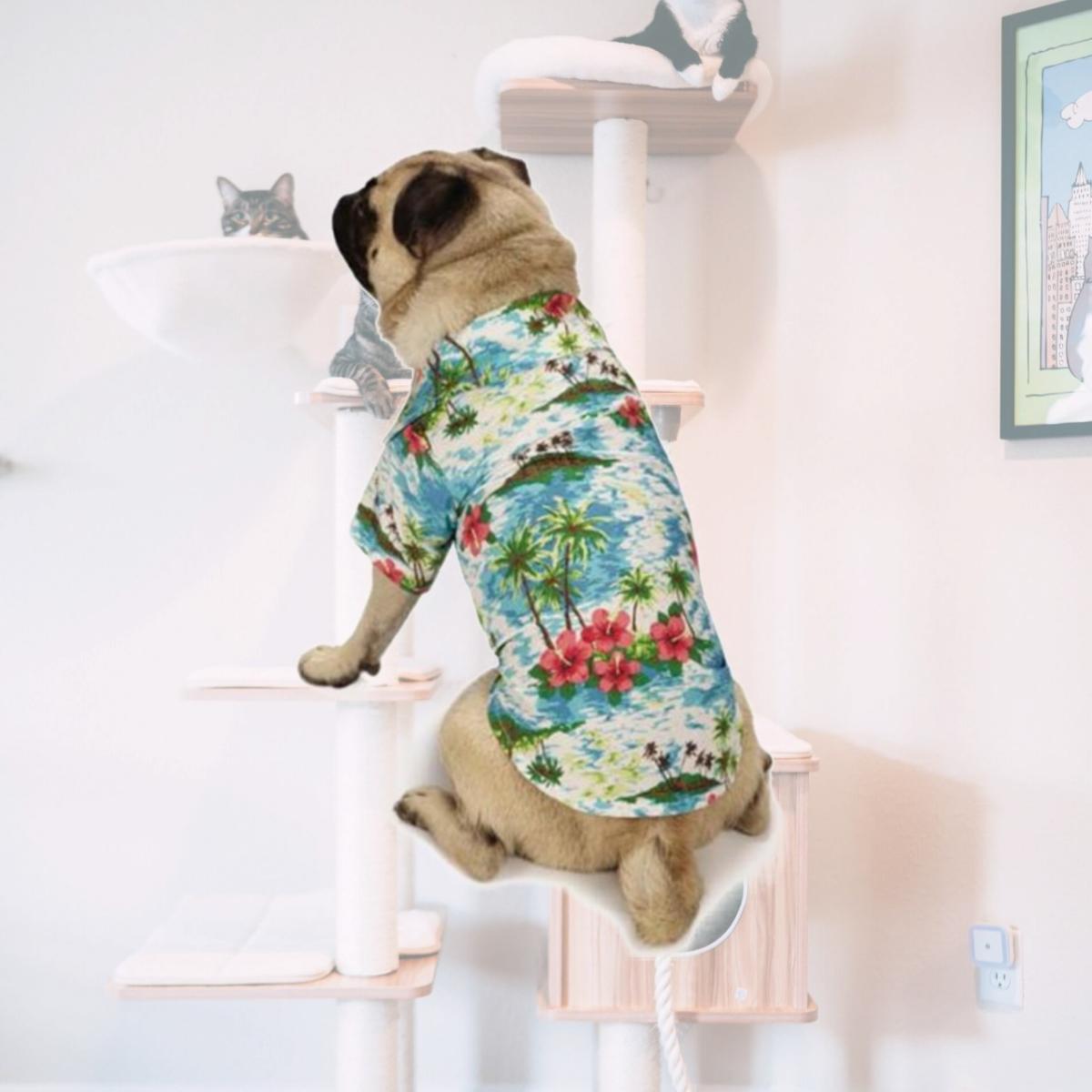 Picture of Casual Canine Hawaiian Breeze Camp Shirt Large Blue  - ZM8258 20 19
