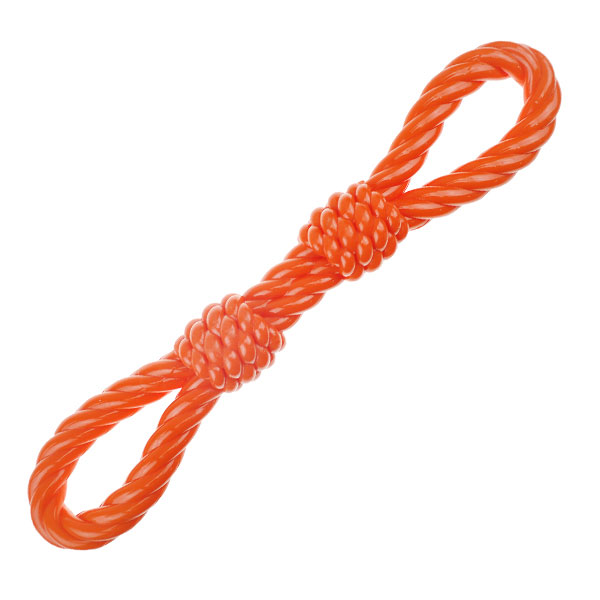 Infinity  TPR Double Knot Fist Tug Dog Toy, Orange
