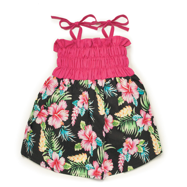 Picture of Casual Canine ZM8257 08 17 Hawaiian Breeze Sundress for Dog&#44; Black & Pink - 2XS
