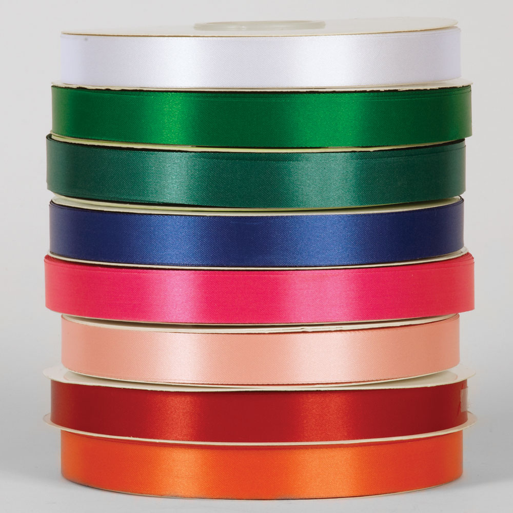 100 yards Poly Satin Ribbon, White