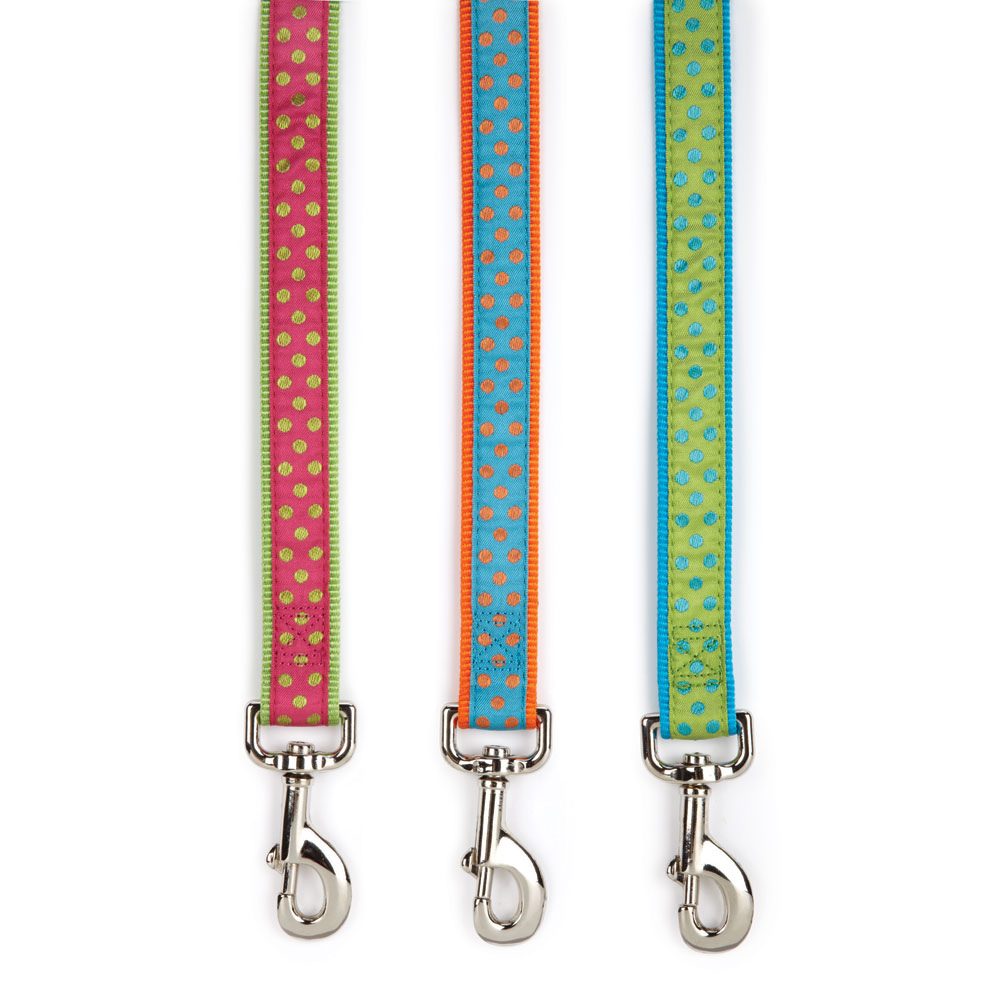 Picture of Casual Canine ZA82121 44 70 4 ft. x 0.62 in. Polka Dot Dog Lead&#44; Green
